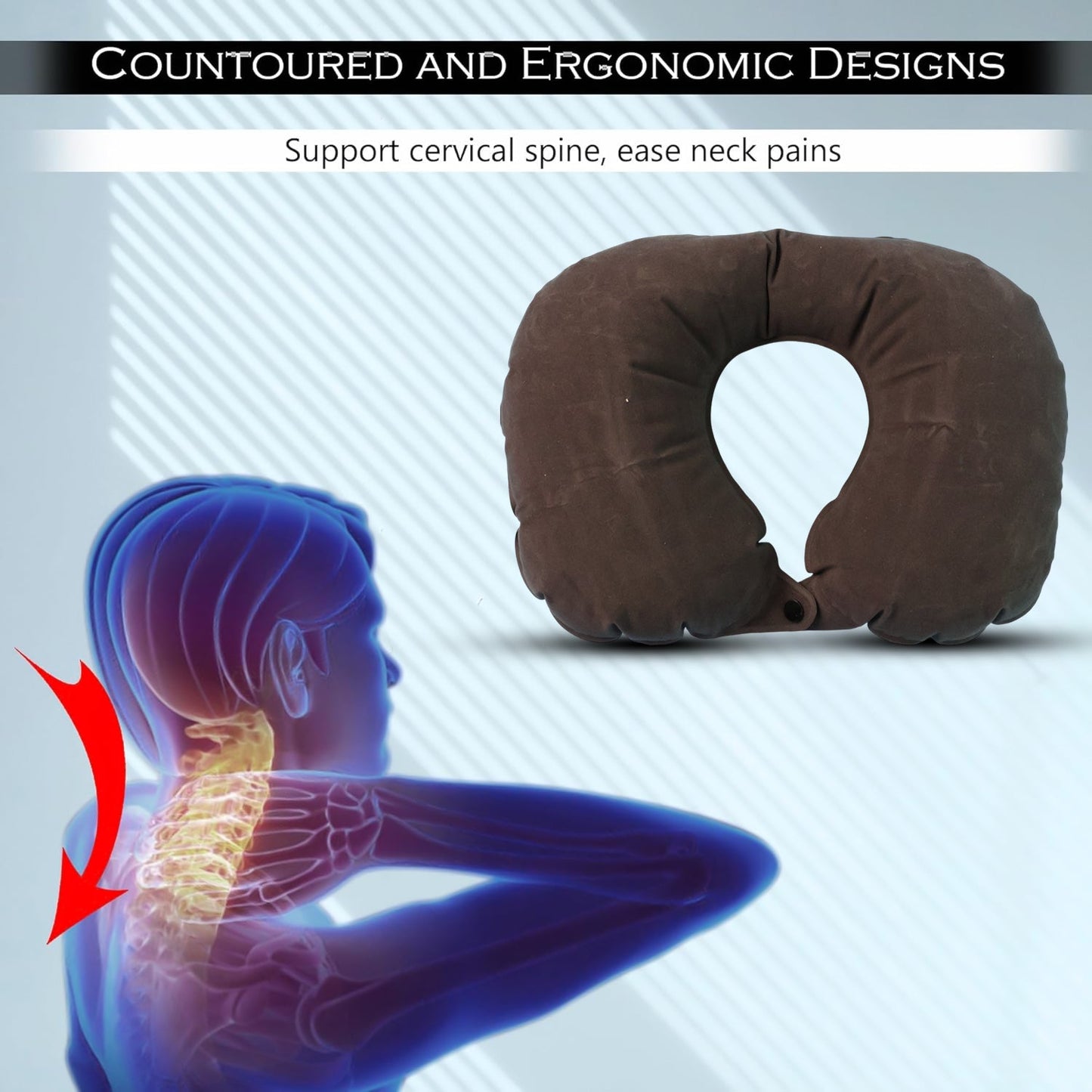 Inflatable U-Shaped Travel Neck Pillow (1 Pc)